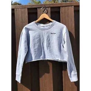 Cropped Gray Sweatshirt Women's Sz Medium Long Sleeve Boy Bye LA Hearts Crewneck
